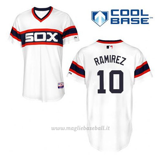 Maglia Baseball Uomo Chicago White Sox 10 Alexei Ramirez Bianco Alterner Cool Base